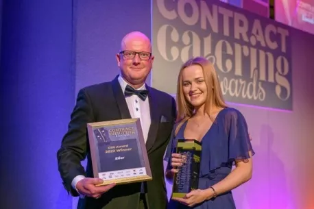 Elior UK winning the CSR Award at the 2022 Contract Catering Awards Elior UK winning the CSR Award at the 2022 Contract Catering Awards